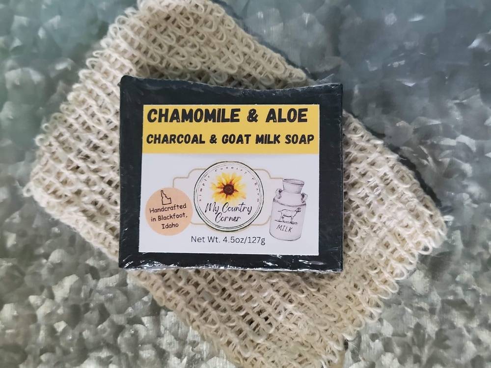 Chamomile & Aloe Charcoal Goat Milk Soap