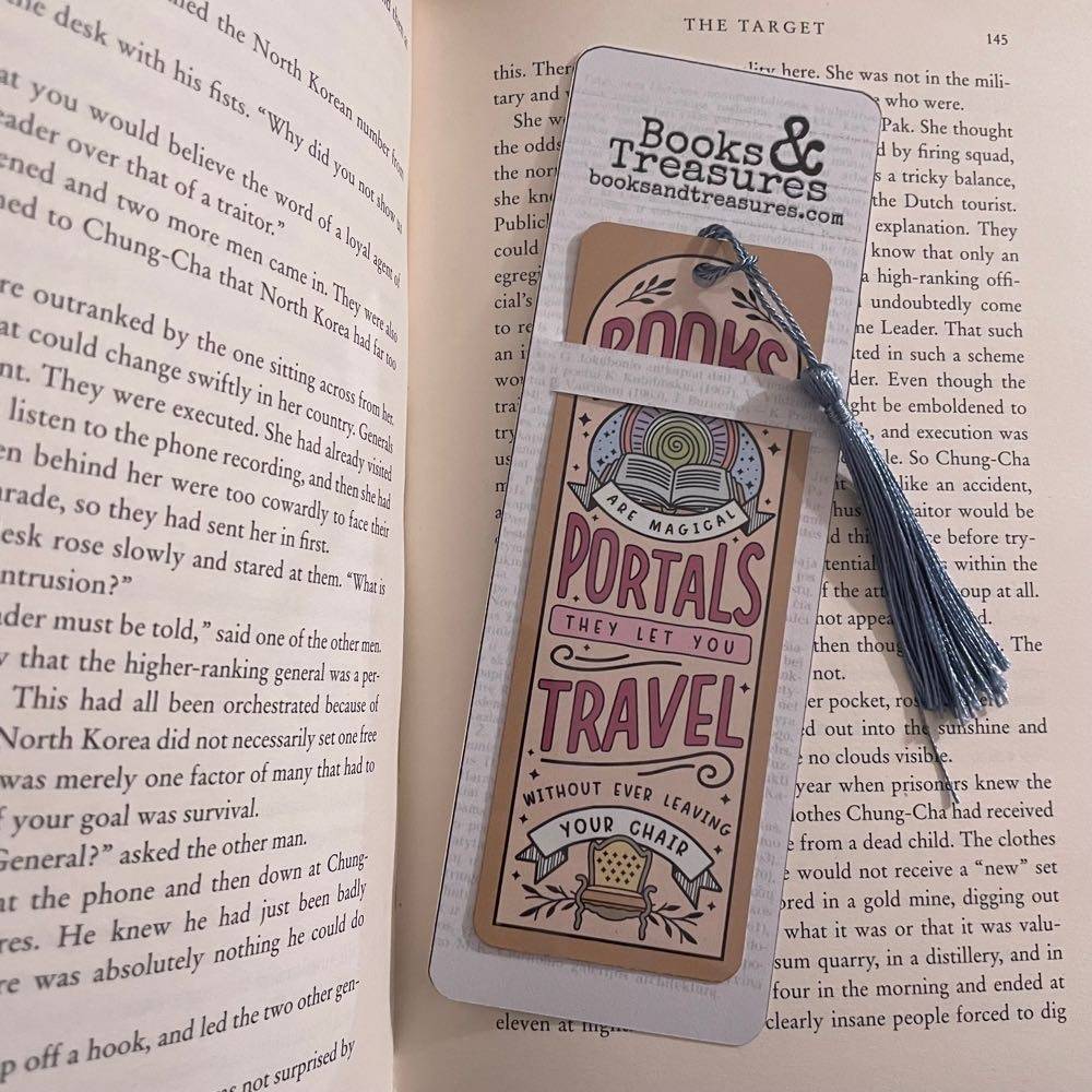 Books are Magical Portals Metal Bookmark