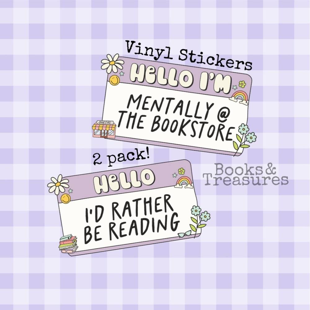 Hello I'm A Book Nerd Sticker Set Purple