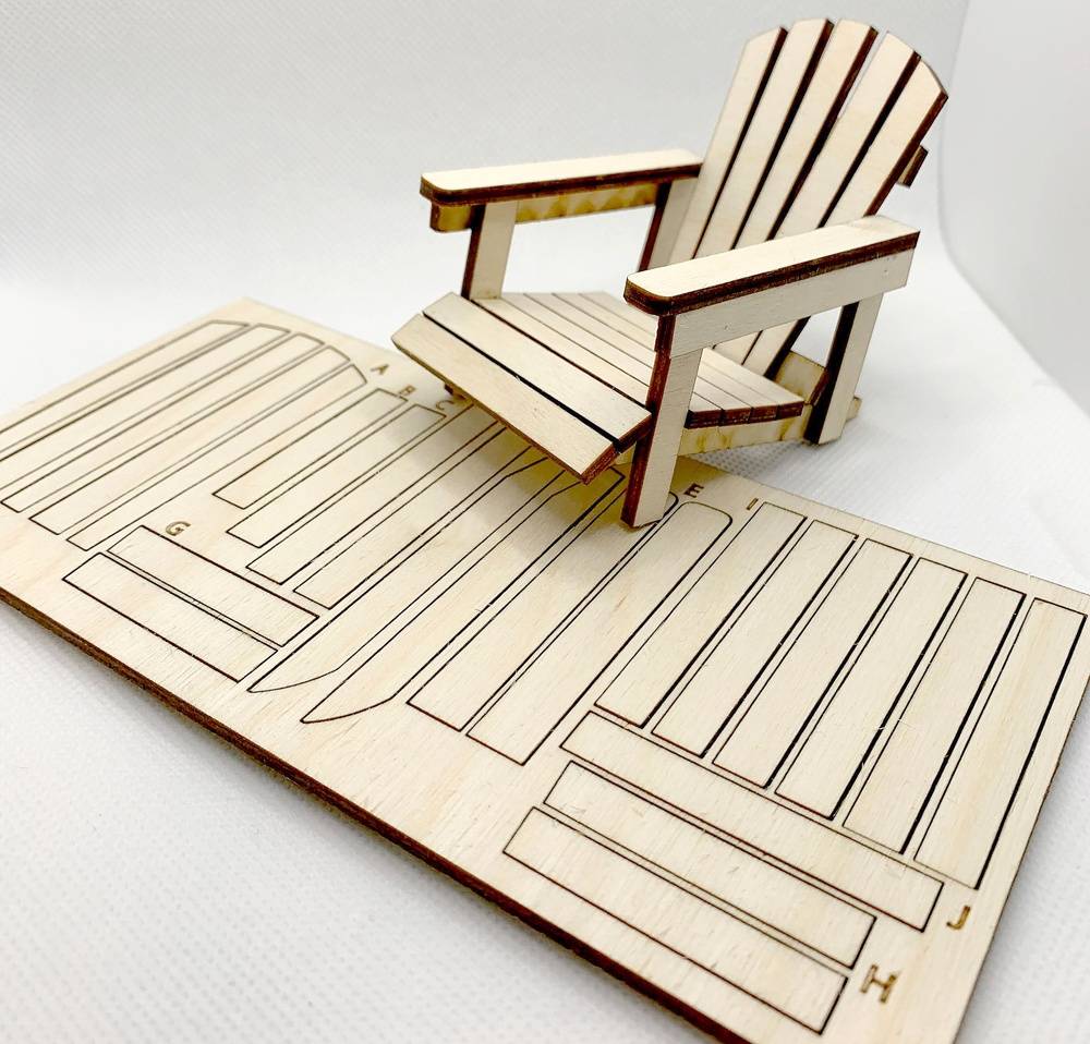 Miniature Adirondack Chair in 1:12 Scale