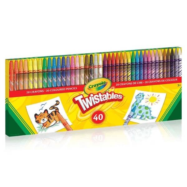 Twistable Crayon Coloured Pencils – 40 count