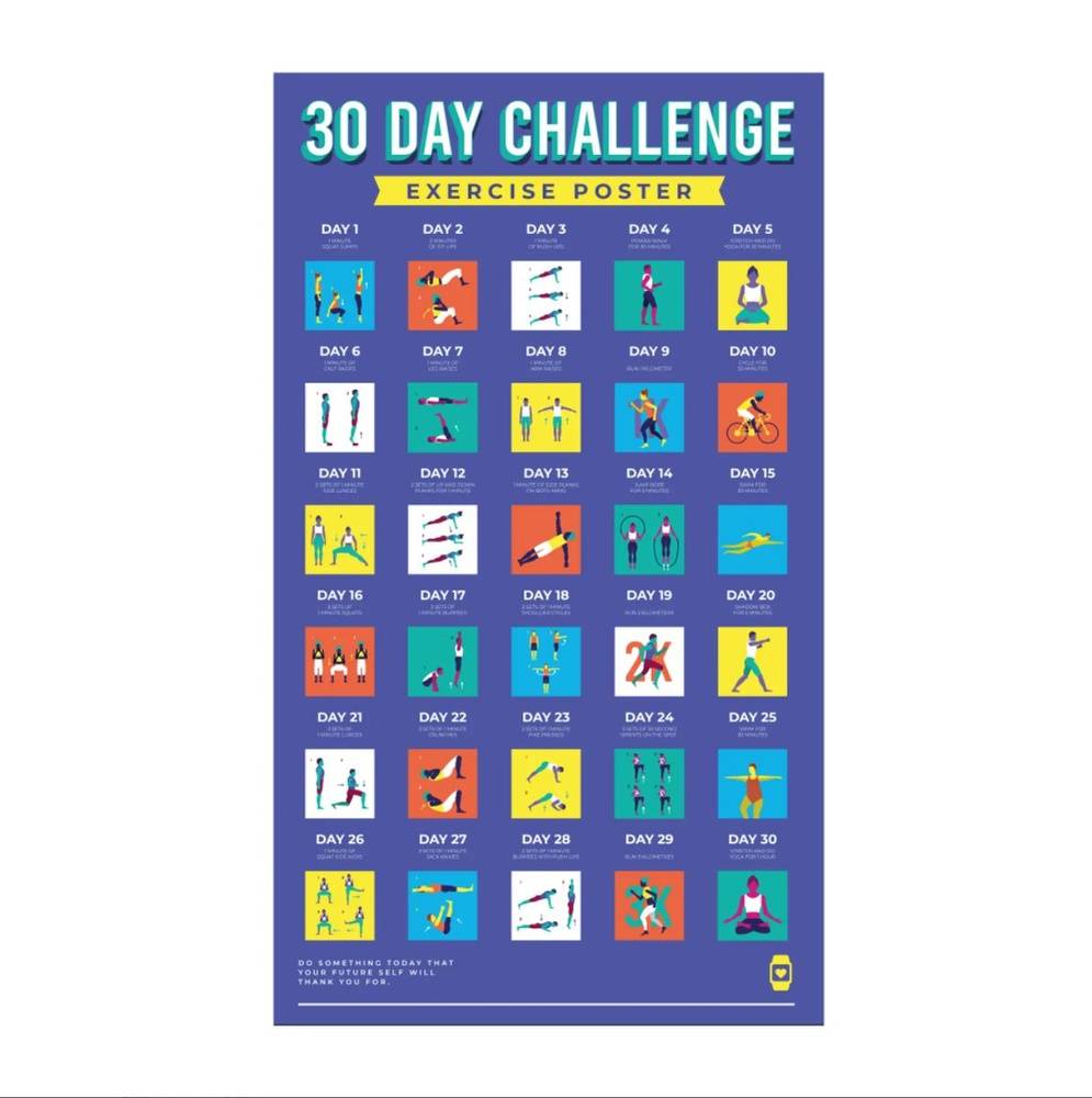 30 Day Challenge Exercise Scratch Poster