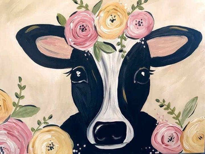 Cow with Flowers Paint Kit