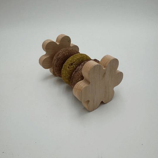 Wooden Dumbbell Toy for Bunnies