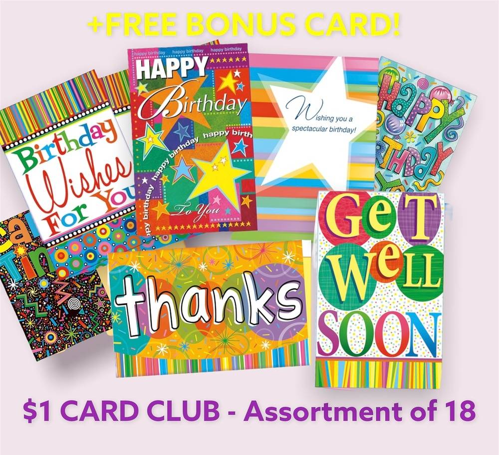 $1 CARD CLUB - Assortment 18 Pack