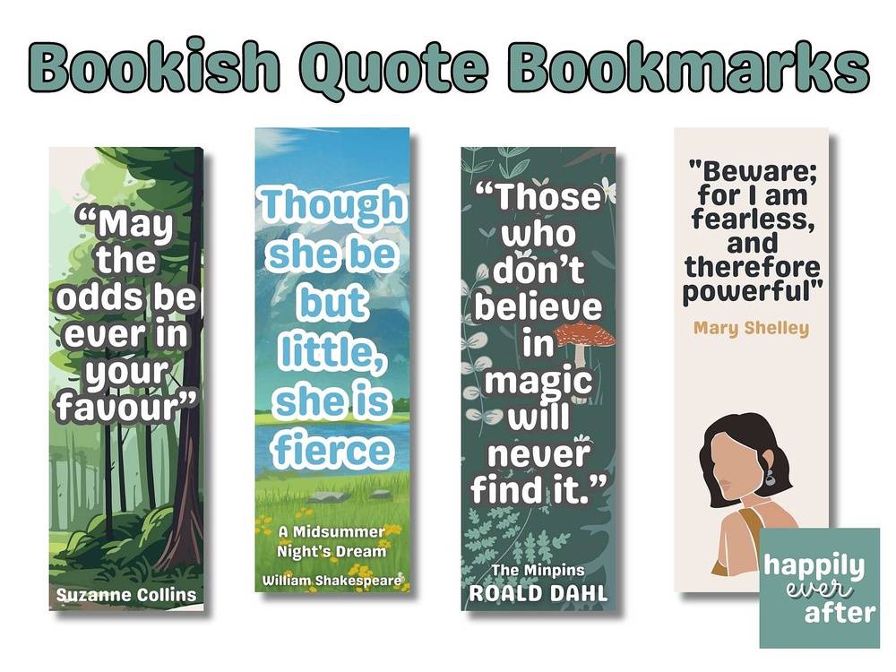 Bookish Quote Paper Bookmarks