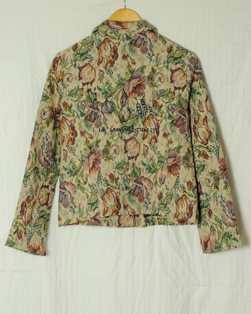 Recycled blazer jakke med blomsterprint
