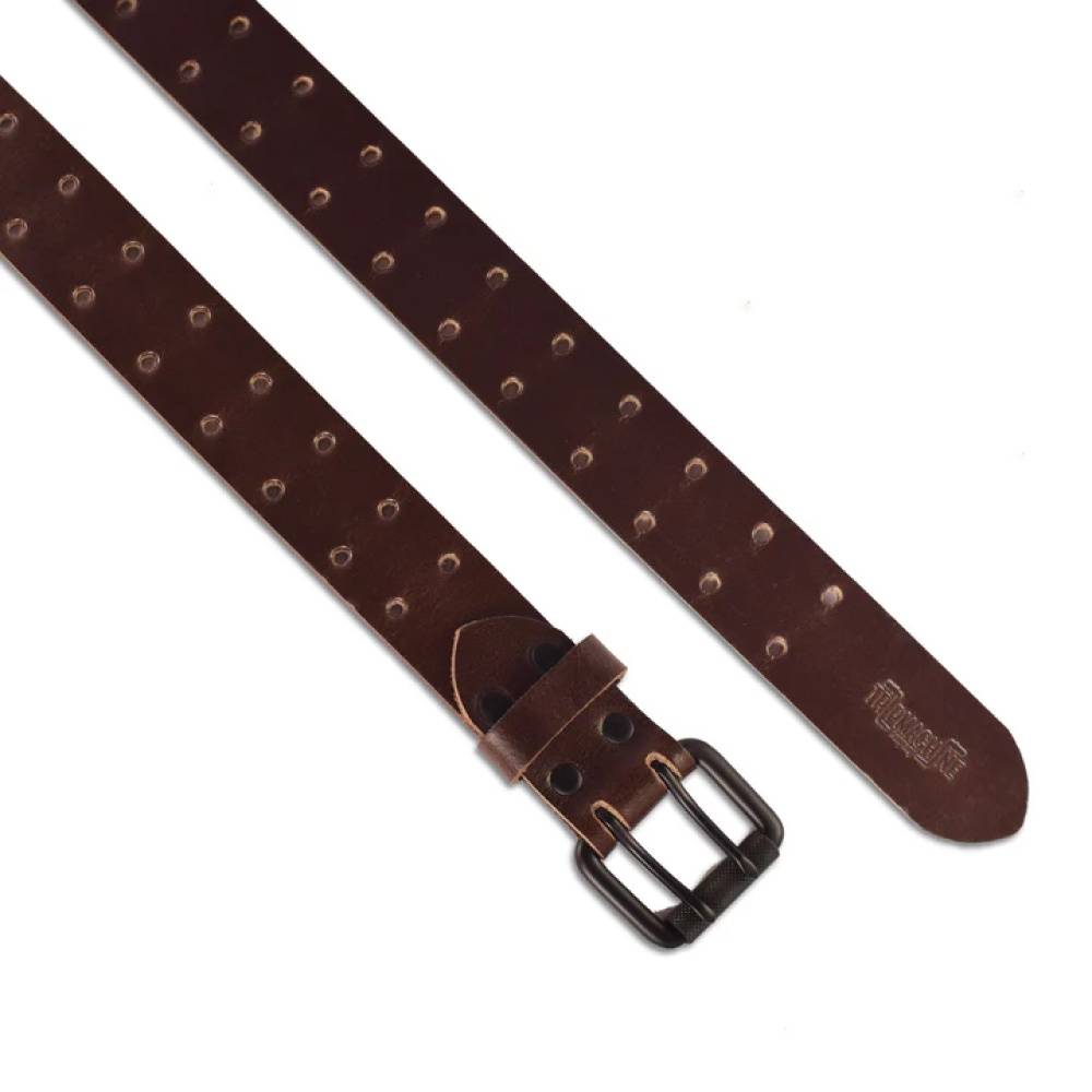 Trip Machine Leather Belt - Brown