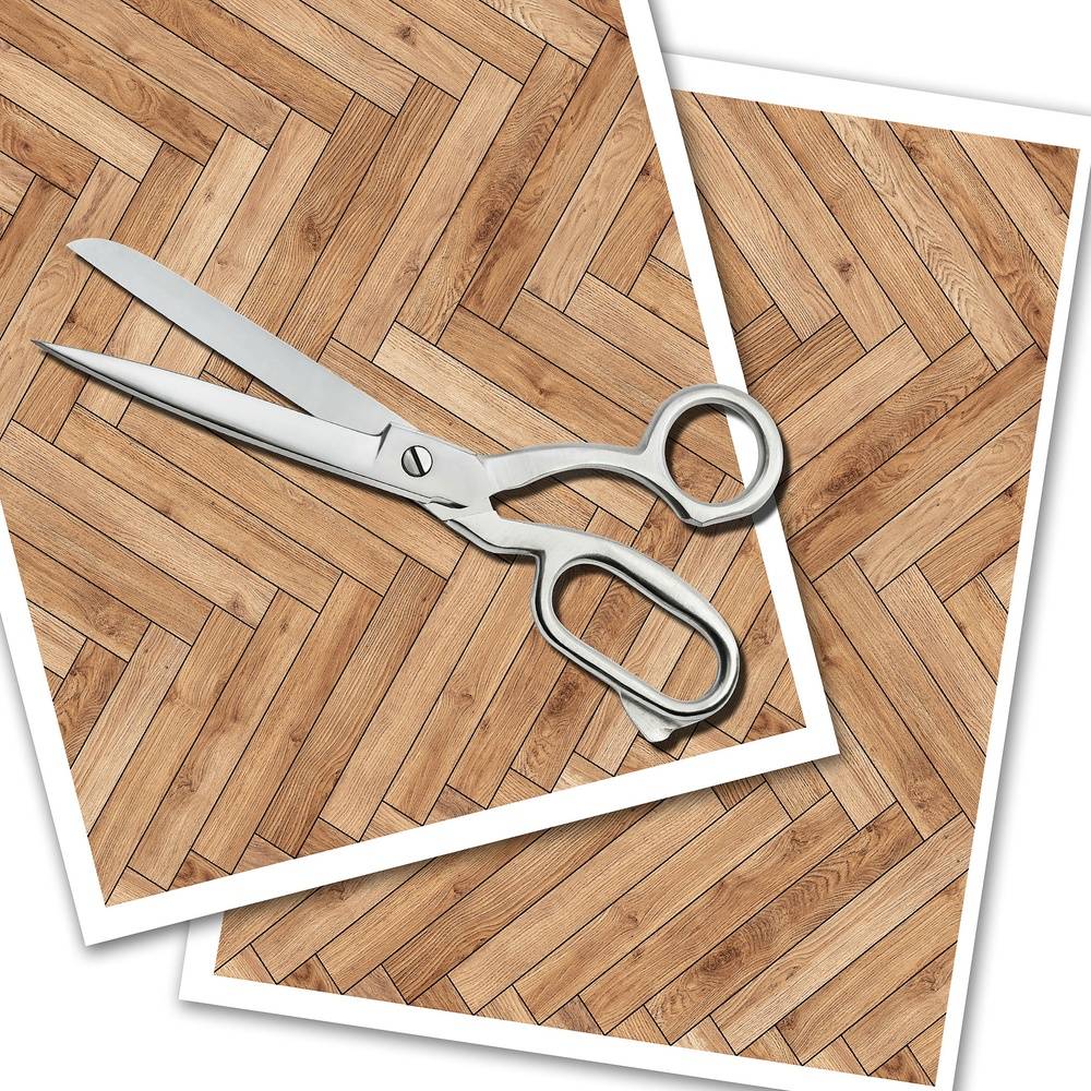 Wood Herrbone Printable Flooring- Brown