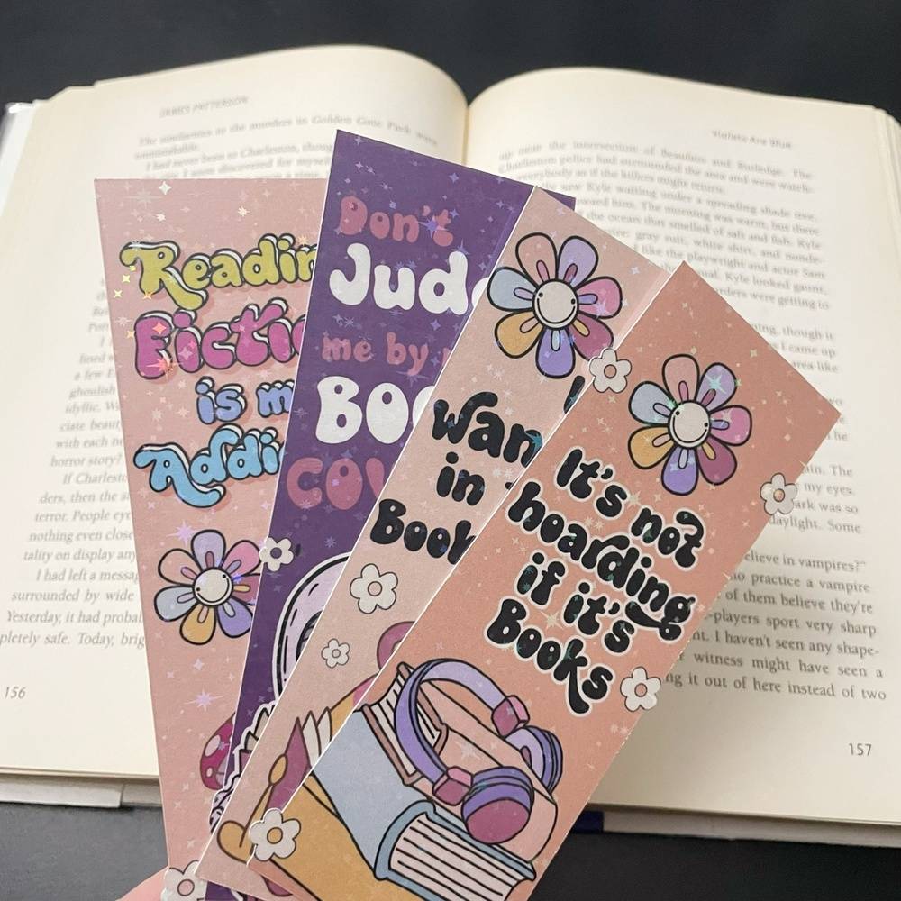 Holographic Cute Bookmarks Laminated