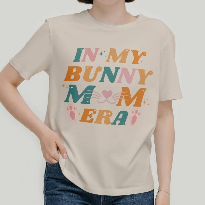 'In My Bunny Mom Era' T-Shirt for Bun Mom in Natural Color