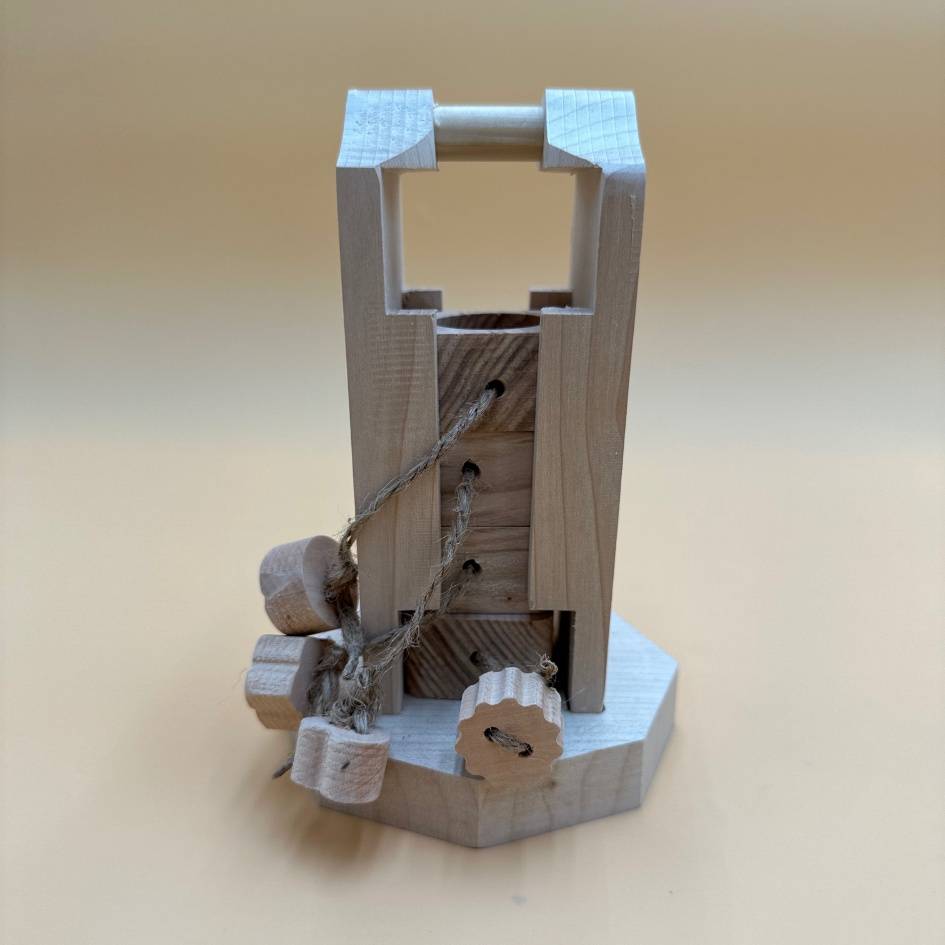Wooden Well Treat Hider - Puzzle Toy for Bunnies