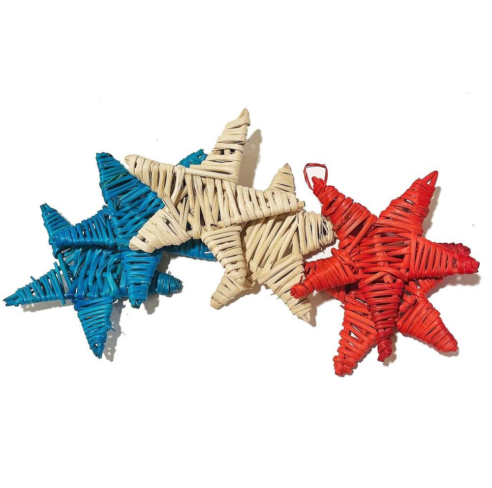 Set of 6 Red, White and Blue Vine Chew Stars