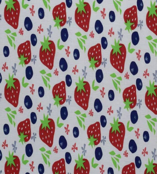 Strawberries and Blueberries Fabric - 2.25 Yards