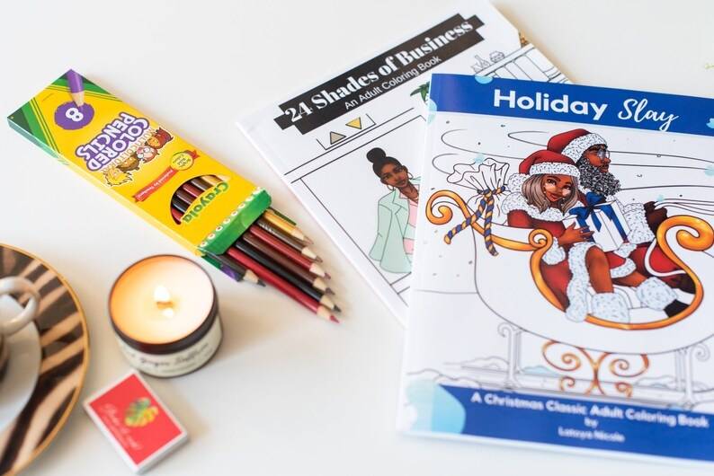 Adult Coloring Book and Multicultural Colored Pencils