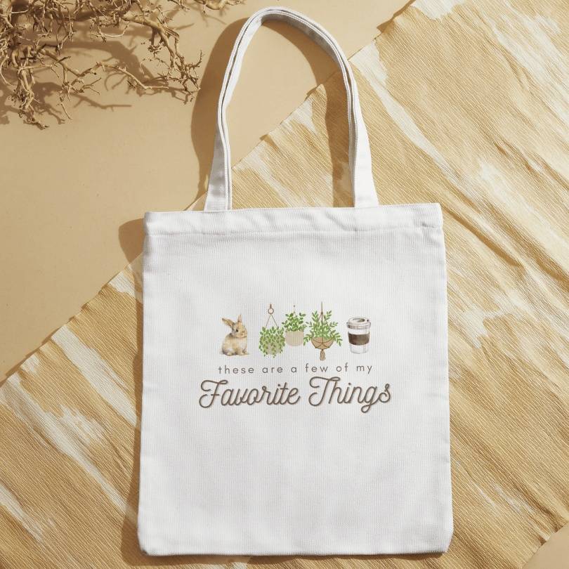 'These Are a Few Of My Favorite Things' Tote Bag for Rabbit Mom
