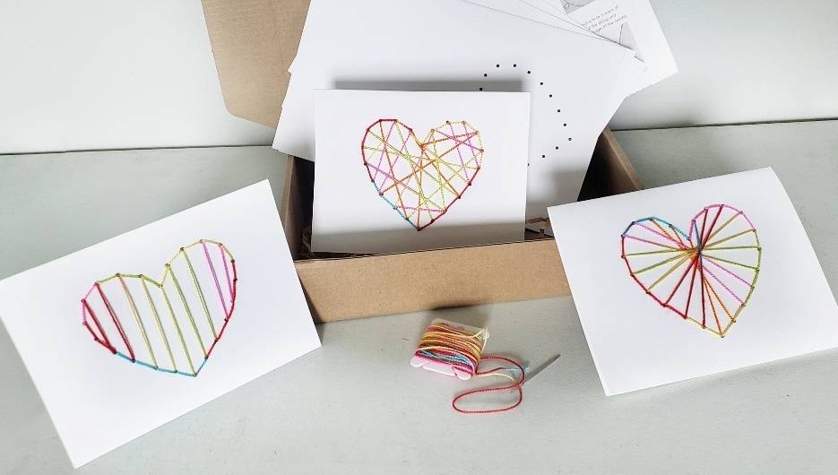 String Art Heart Cards