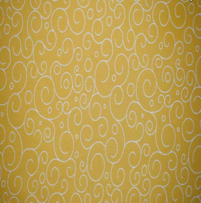 Apricot Glow Yellow Swirl Cotton Fabric - 1 yd