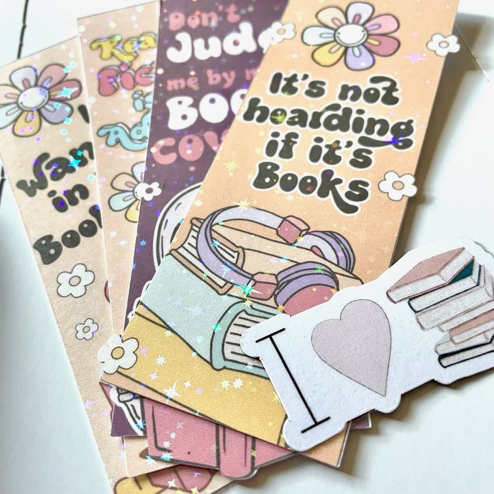 Holographic Cute Bookmarks Laminated