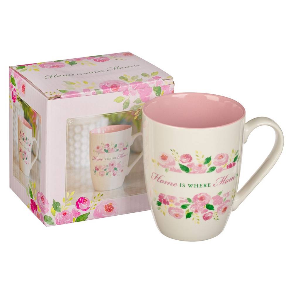 Home Is Where Mom Is Peony Ceramic Mug