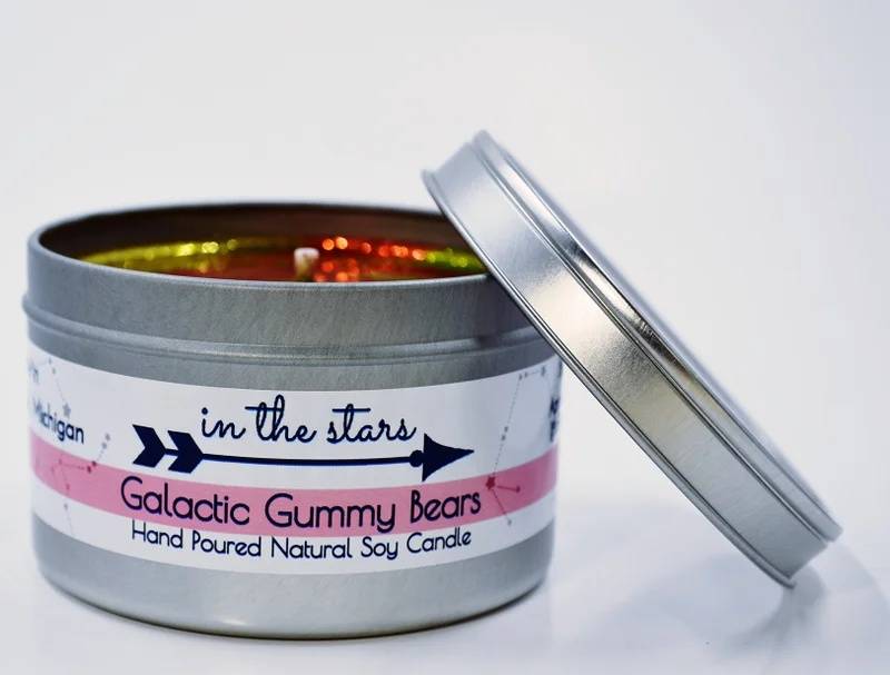 Galactic Gummy Bears 8oz Soy Candle - Only 1 Left!