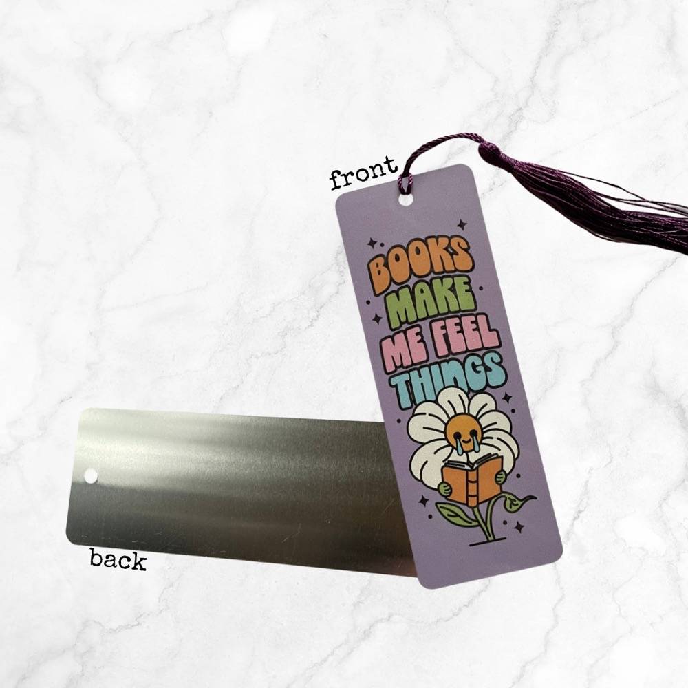 Books Make Me Feel Metal Bookmark Bookish Gift