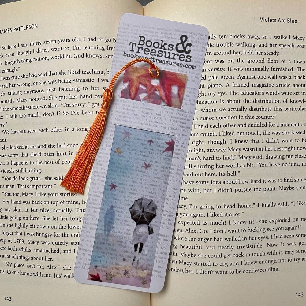 Fall leaves transparent bookmark