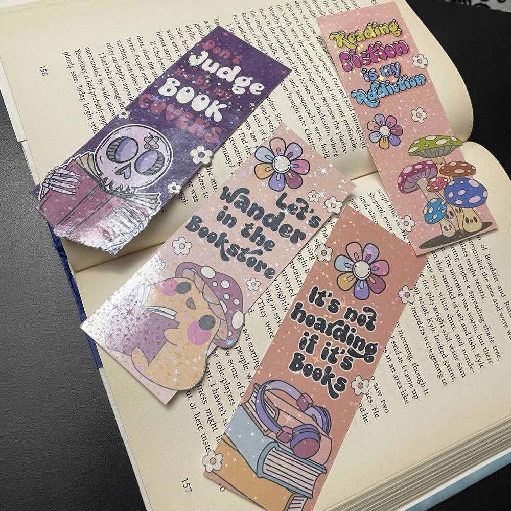 Holographic Cute Bookmarks Laminated