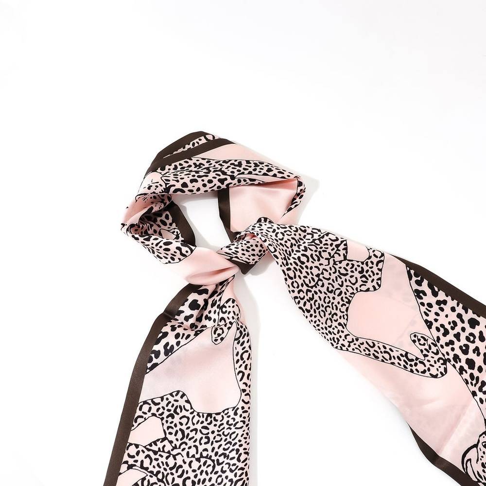 Pink Leopard Print Scarf