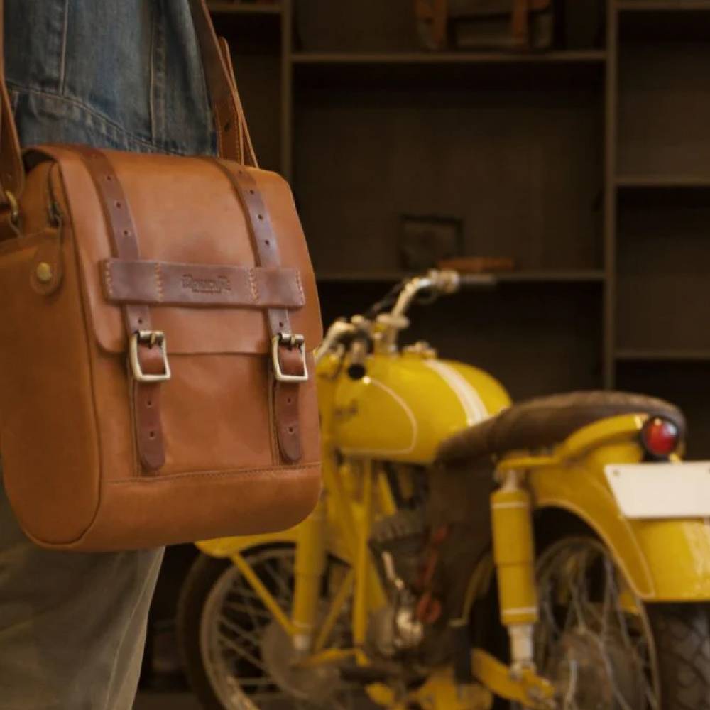 Trip Machine Leather Tank & Tail Bag - Tan