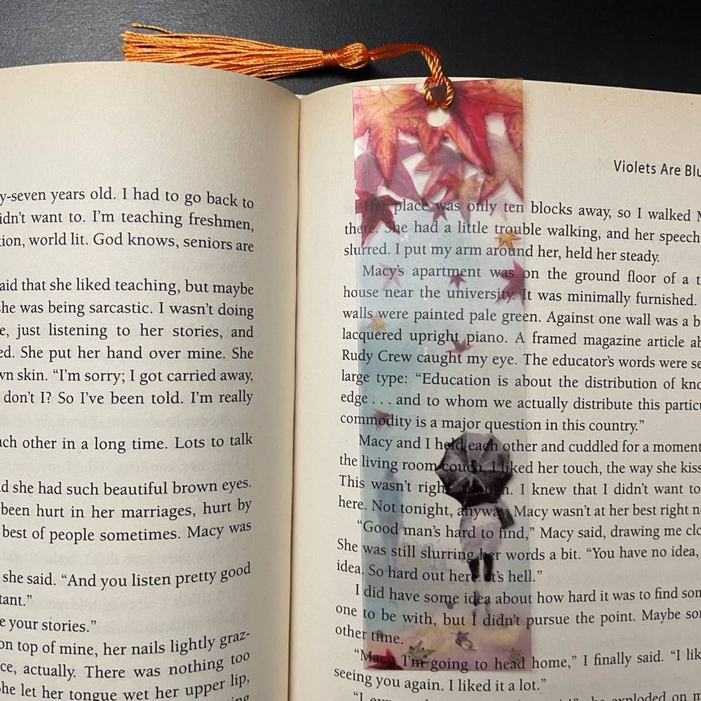 Fall leaves transparent bookmark