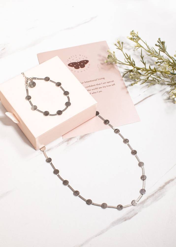 Disc Bracelet  & Necklace Set