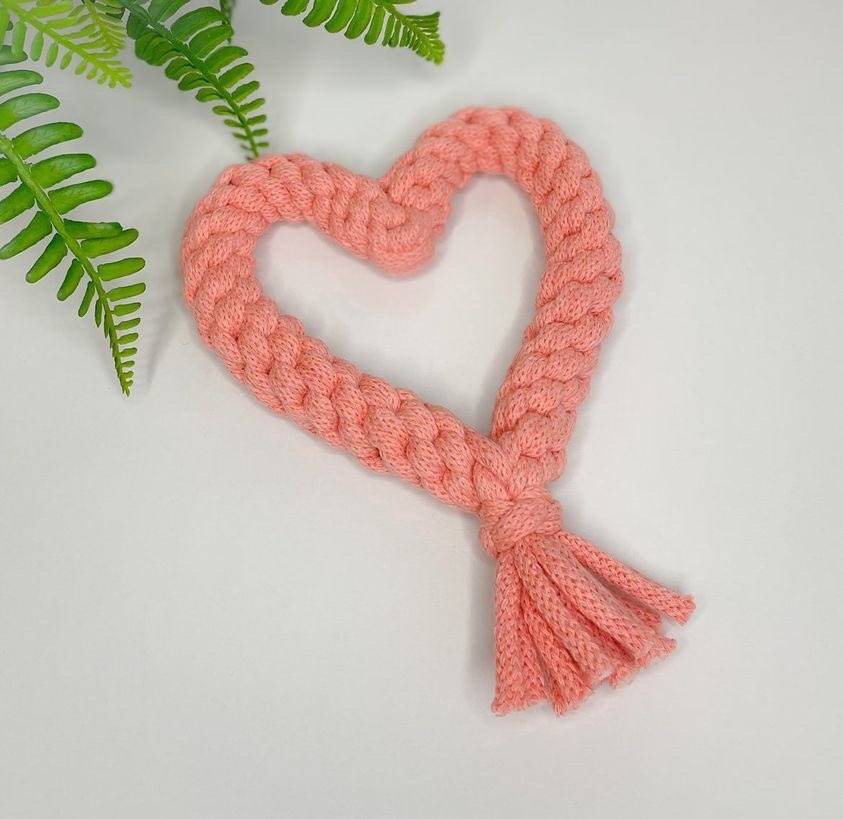 ECO Friendly Handmade Heart Rope Dog Toy