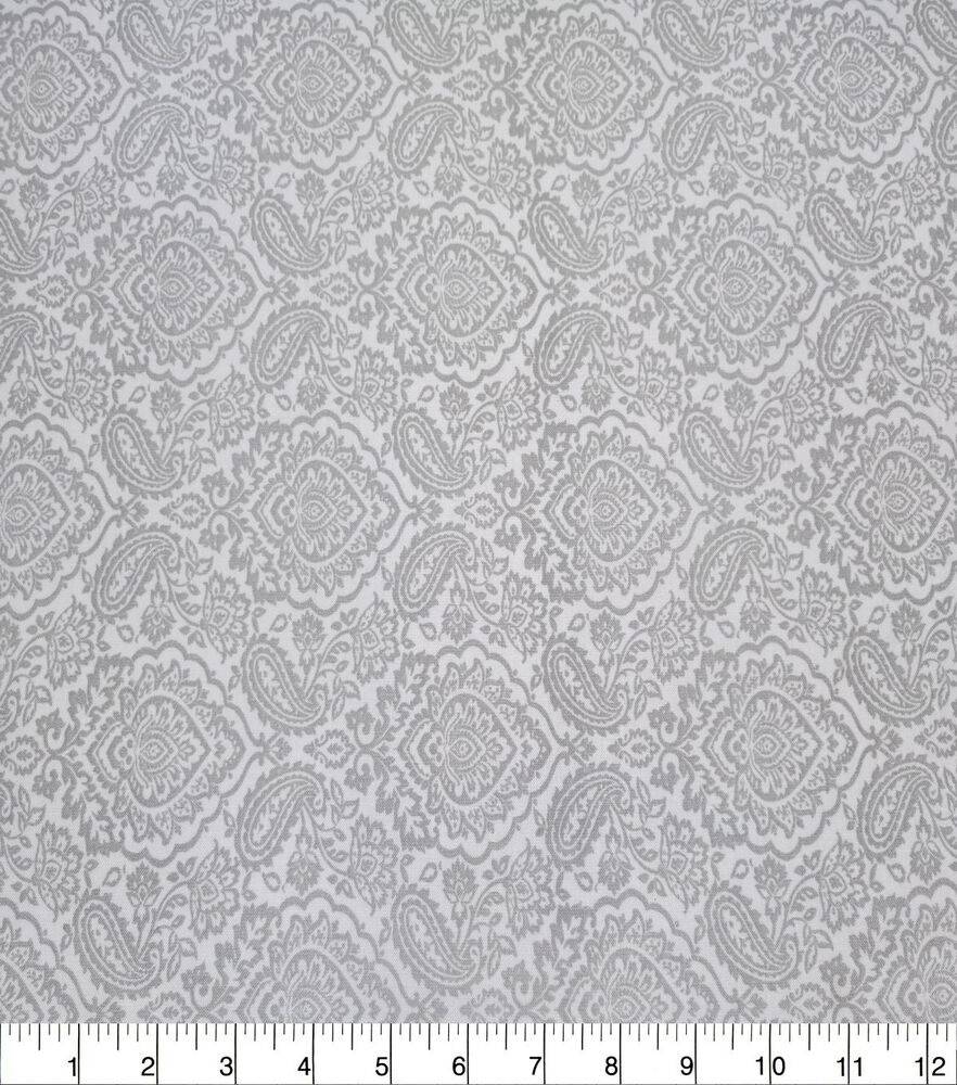 Damask White, 100% cotton fabric