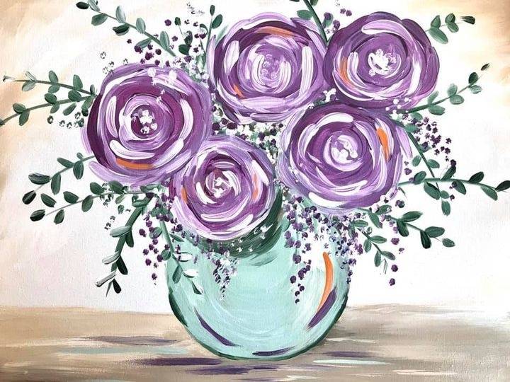 Purple Flowers Paint Kit