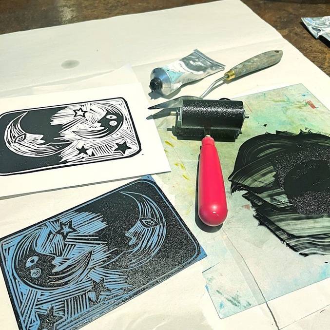 Lino printing kit by Catherine Carmyllie