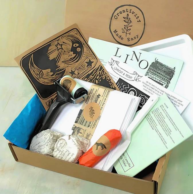 Lino printing kit by Catherine Carmyllie