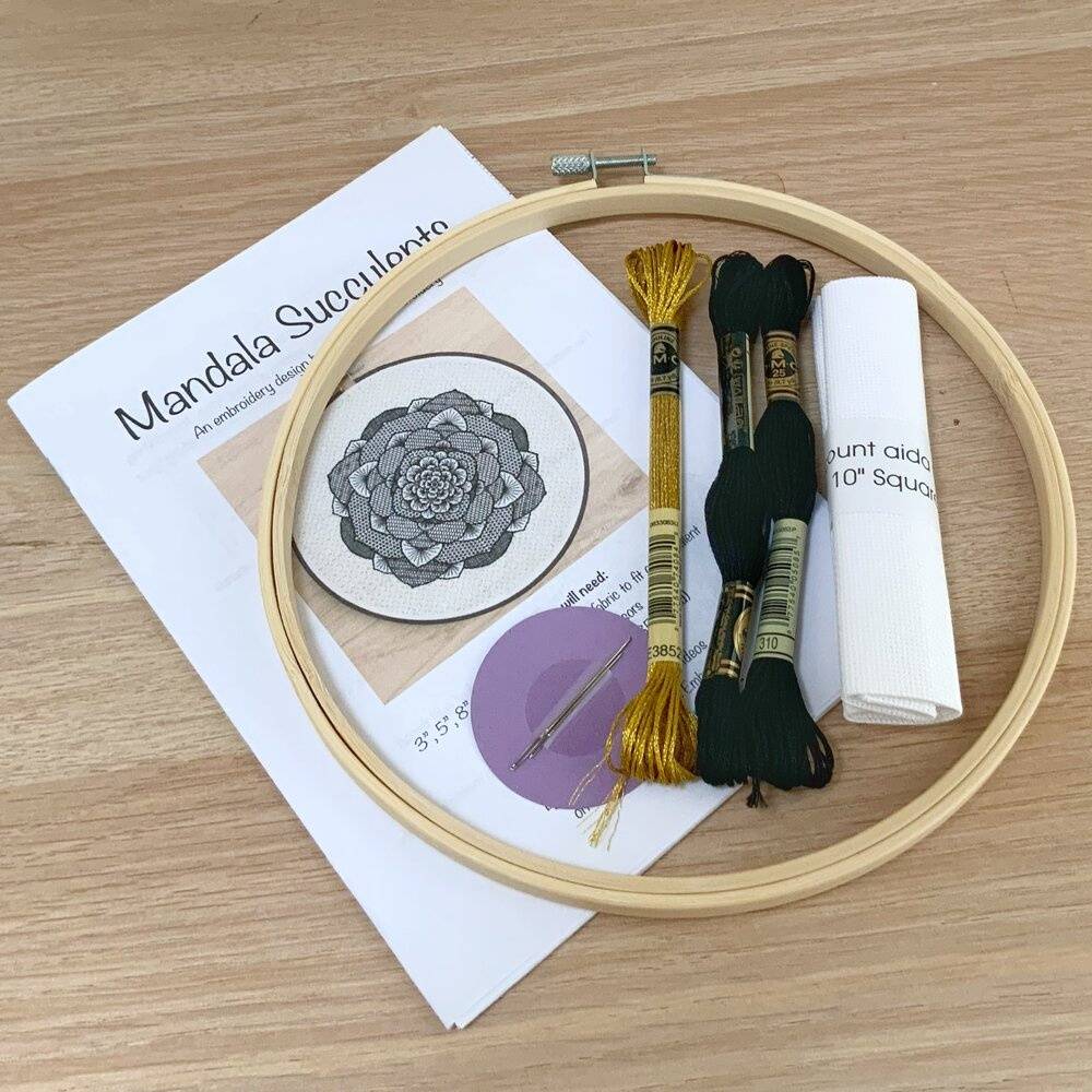 Blackwork embroidery kit from Purple Rose Embroidery