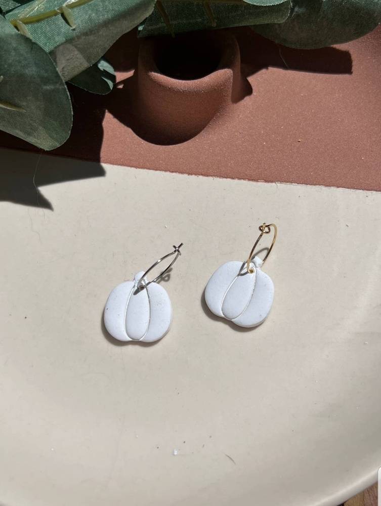 White Pumpkin Earrings