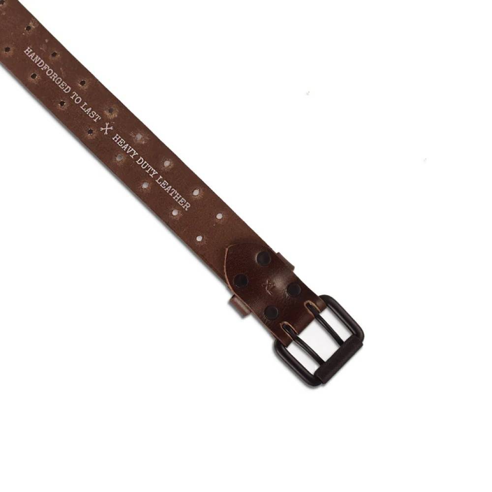 Trip Machine Leather Belt - Brown