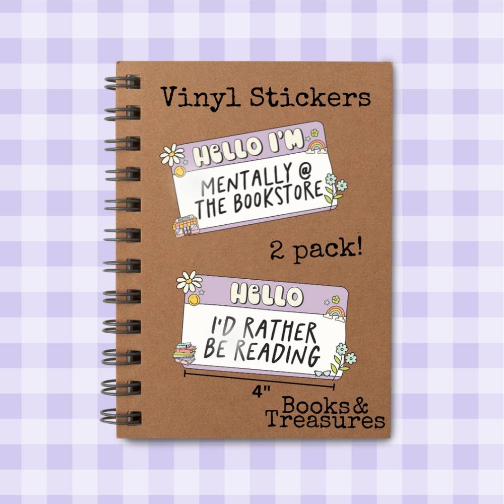 Hello I'm A Book Nerd Sticker Set Purple