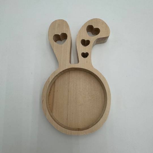 CLEARANCE: IMPERFECT Wooden Bunny Plate