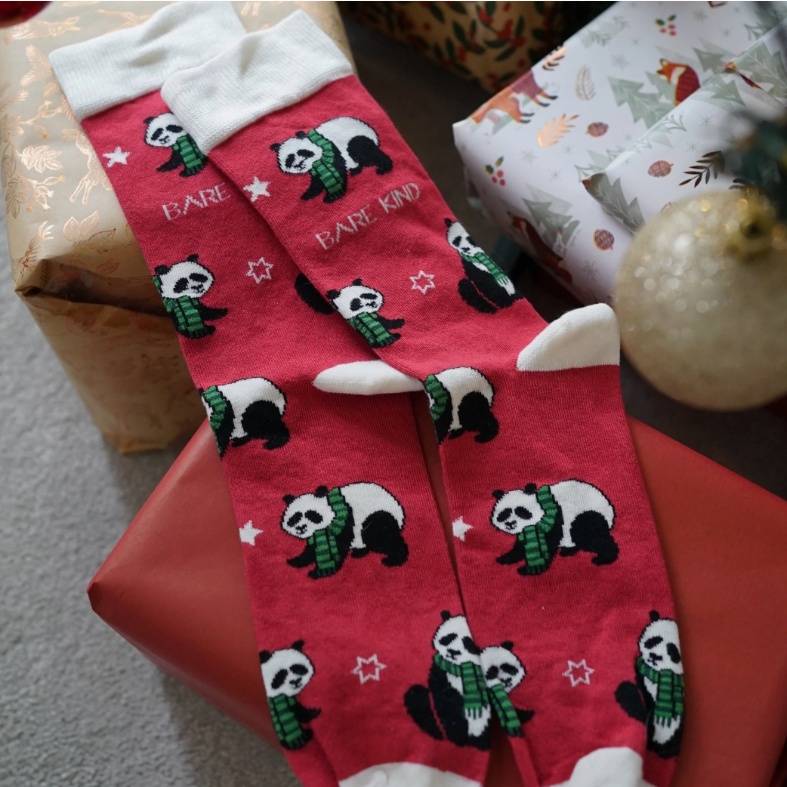 Panda Christmas Socks - Size 4-7