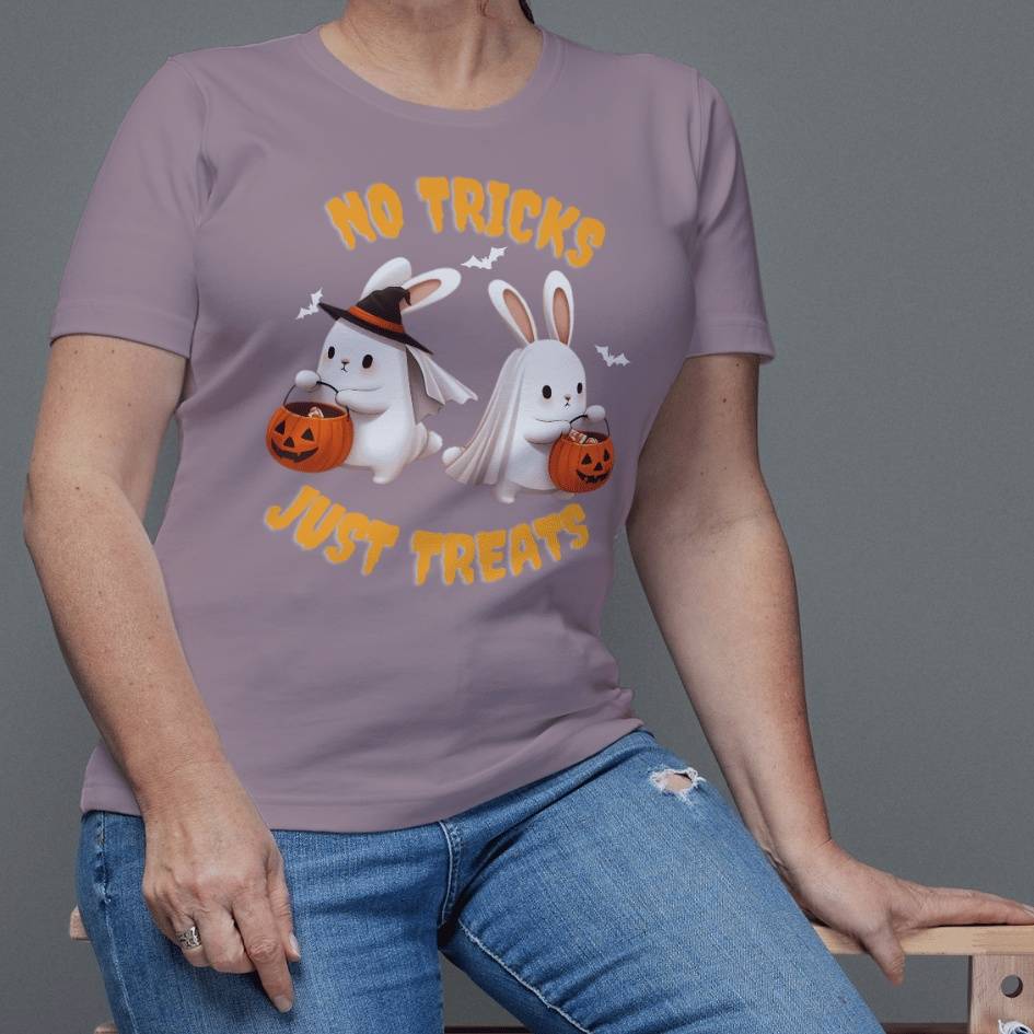 SALE! 'No Tricks Just Treats' Halloween Bunny Mom T-Shirt & Hoodie