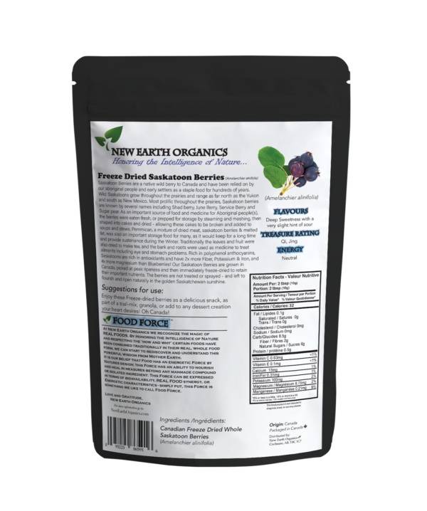 New Earth Organics - Organic Freeze Dried Whole Saskatoon Berries