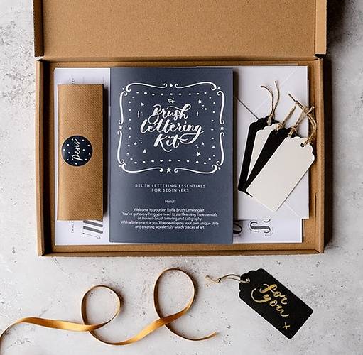 Brush pen lettering kit from Jen Roffe