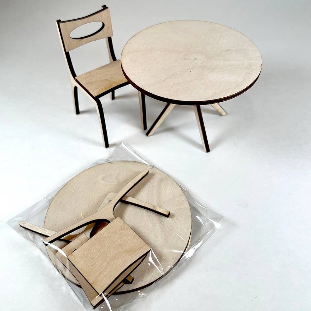 DIY Miniature Table and Chair Set - 1:12 Scale