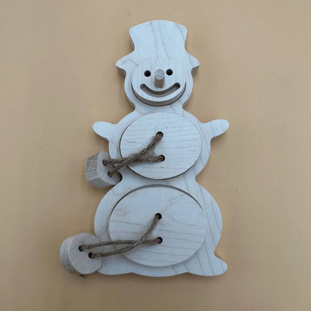 Wooden Snowman Treat Hider for Bunnies