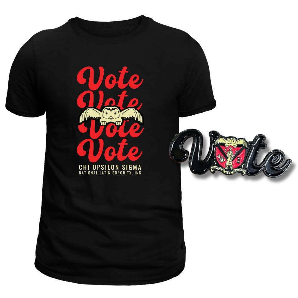 CUS Votes T Shirt & Pin Pack