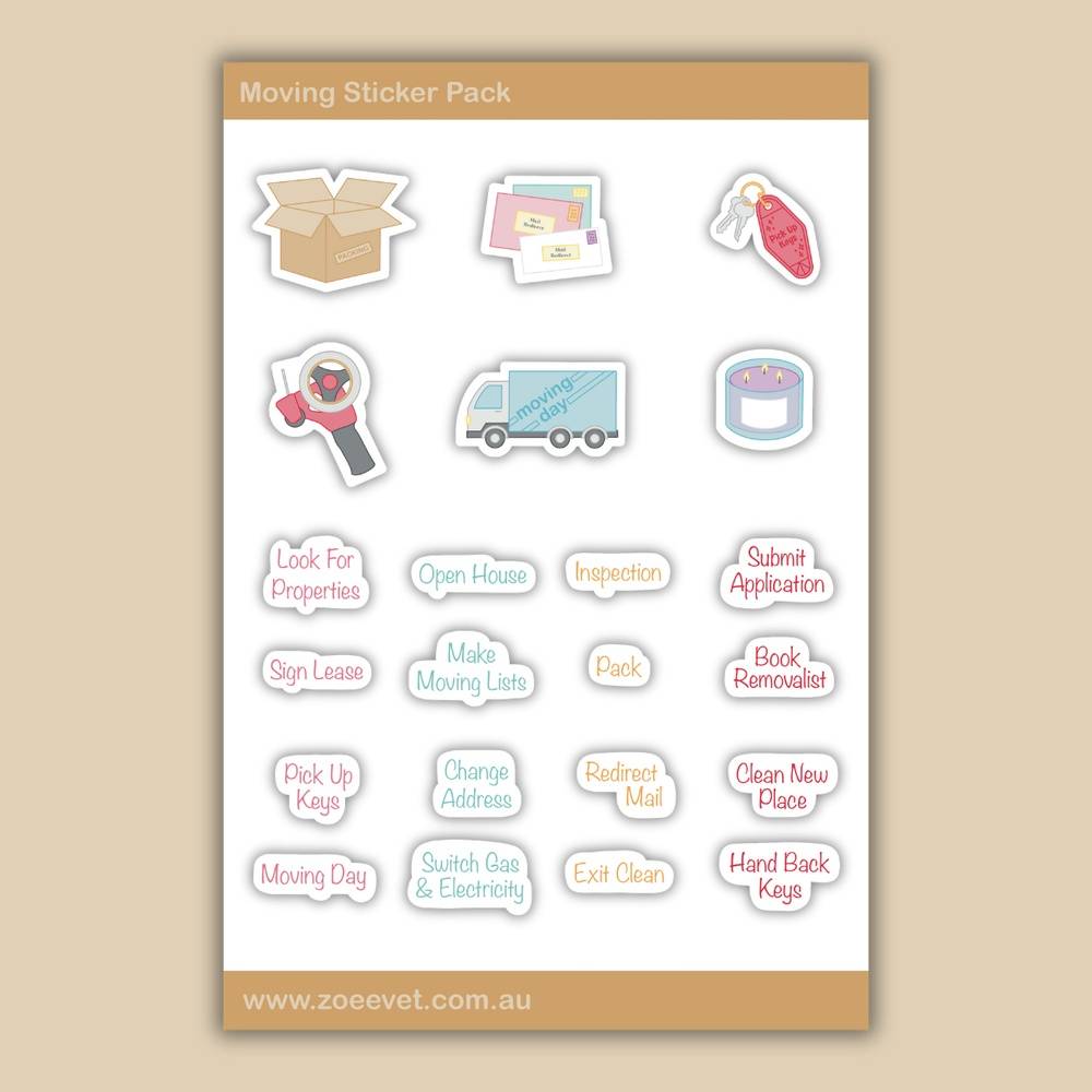 Moving Sticker Sheet